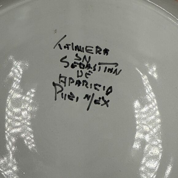 Talavera San Sebastian de Aparicio Handmade Blue Yellow‎ Floral Plate Mexico - Picture 6 of 7